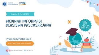 Webinar Informasi Beasiswa Pascasarjana 2024 [upl. by Anet]