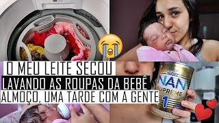 MEU LEITE SECOU LAVANDO AS ROUPAS DA BEBÊ ALMOÇO E UMA TARDE COM A GENTE  VLOG [upl. by Tol]