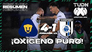 Resumen y goles  Pumas 41 Querétaro  Liga Mx Apertura 22 J13  TUDN [upl. by Marne]