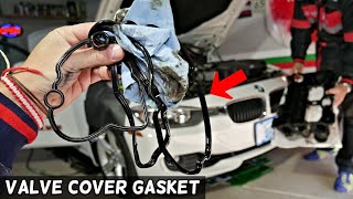 BMW VALVE COVER GASKET REPLACEMENT BMW F30 F31 F34 OIL LEAK FIX BMW 320i 328i [upl. by Kwapong28]