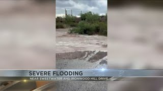 Severe flooding near Sweetwater and Ironwood Hill Drive [upl. by Ahsinhoj]