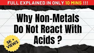 Why NonMetals Do Not React With Acids  Metals amp NonMetals  CBSE Std10 Science  Apollo CBSE [upl. by Lennor336]