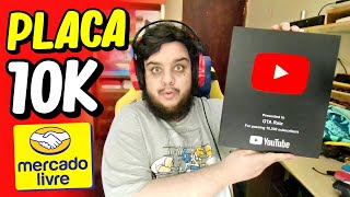 PLACA DE 10K DE INSCRITOS CANAL YOUTUBE PERSONALIZADA do MERCADO LIVRE  REVIEW [upl. by Ocisnarf197]