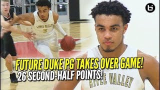 Tre Jones TAKES OVER Game Future DUKE PG Scores 26 SecondHalf Points Highlights and Interview [upl. by Adalbert]