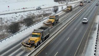 Penndot Plow Crews working the Latest Snow Storm Whitehall Pennsylvania  11624 [upl. by Odarbil705]