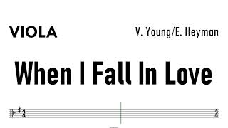 When I Fall In Love Viola Sheet Music Backing Track Partitura [upl. by Odlaner]