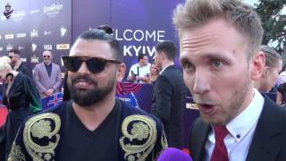 Eurovision 2017  Red carpet  Hungary  Joci Pápai [upl. by Amorete]