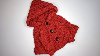 Crochet 58 How to crochet a very soft baby hoodie  Part 1 [upl. by Damales127]