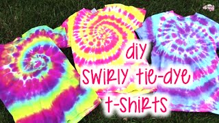 DIY Swirly TieDye TShirts  How To  Tutorial [upl. by Zetnahs765]