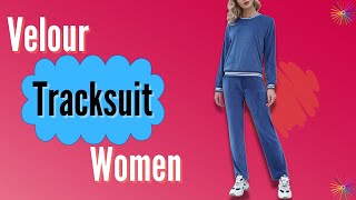 Women Fashion 2021  Velour Tracksuit Women 2021 [upl. by Khorma]