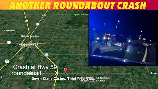 Another Roundabout Crash Near Thief River Falls Minnesota [upl. by Rajewski127]