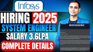 Infosys Biggest Hiring 2025  Role System Engineer  Salary 36LPA [upl. by Quiteris]