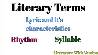 Literary Terms  Lyric Rhythm Syllable lyricsrhythm syllable englishliterature youtubevideo [upl. by Anrahs]