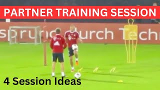 FOOTBALL Partner Training Sessions  4 Variations  FootballSoccer Drills [upl. by Sidnarb]