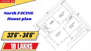 North facing house Plan vastu  North facing house plans  North Facing Small house plan [upl. by Inwat]