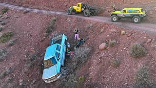 Chevy Truck Launches Over A Cliff… Driver Lucky To Be Alive [upl. by Templia]