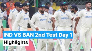 India vs Bangladesh 2nd Test Highlights 2024  IND vs BAN 2nd Test Day 1 Full Match Highlights 2024 [upl. by Bohannon]