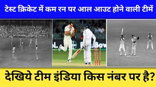 TOP10 Lowest Score In Test Cricket History  टेस्ट क्रिकेट में 10 सबसे कम स्कोर [upl. by Nadaba]