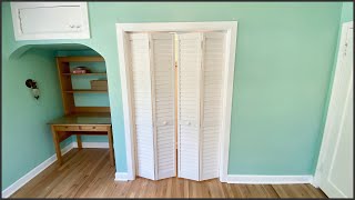 How To Install Louvered Bifold Closet Doors [upl. by Aicilyhp]