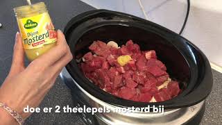 Boeuf Stroganoff uit de slowcooker  Crockpot [upl. by Byler762]