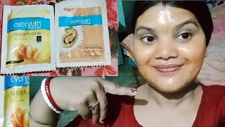 Everyuth Scrub And Everyuth Peel Off Mask Review Manju beauty official [upl. by Leva]