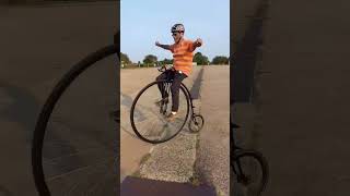 Penny farthing high wheel unicycling uncycles mike arotsky sings classic [upl. by Dripps]