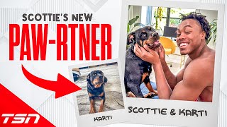 Nothing makes Scottie Barnes smile quite like his best friend and dog Karti [upl. by Neall]