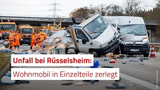 Unfall bei Rüsselsheim Wohnmobil in Einzelteile zerlegt [upl. by Nywg]