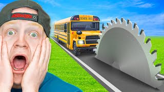 School Bus vs Massive Saw Blade [upl. by Itsirc771]