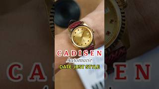 Cadisen Automatic 36mm Gold Miyota 8215 Movement WR 5atm Date Just Style cadisen datejust [upl. by Barstow946]