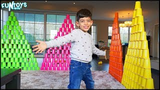 Jason Makes Huge Cup Pyramids for Fun [upl. by Whitby]