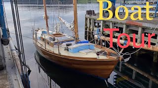 Tour of Our Wooden Sailboat  Sailing Eleutheros EP31 [upl. by Neicul830]