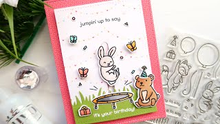 Lawn Fawn Slider Card Feat NEW Really High Five Stamp Set [upl. by Goldina]