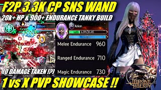 F2P SNS WAND 33K CP 20K HP amp 900 ENDURANCE TANKY BUILD  1 vs X Open World PVP Showcase amp Guide [upl. by Odravde]