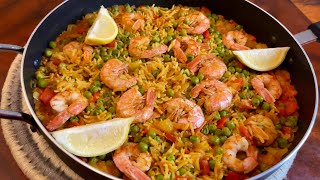 Riz aux Crevettes Façon Paella Rapide et Divin [upl. by Blackstock697]