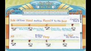 Rolling In The Deep  Adele  Guitaraoke  Chords amp Lyrics playwhatyoufeelcom [upl. by Arun]