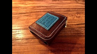 【Leather Craft】Make a Compact Wallet  Pattern No4 [upl. by Kulseth560]