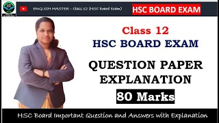 Class 12 HSC BOARD EXAM Question Paper Explanation for 80 MARKS [upl. by Herra452]