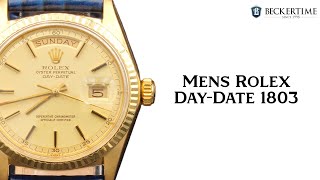 Mens Rolex 18K Gold DayDate 1803 Watch Gold Champagne Dial [upl. by Schuler]