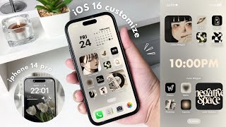 iOS16 aesthetic customization 🖤  custom lock screen widgets icons tutorial [upl. by Akimit]