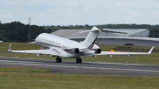 Bombardier BD7001A10 Global 6000 departure at Farnborough Airshow 2014 CSGLA [upl. by Antin]