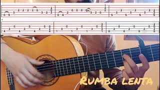 Falseta por rumba de Picado y pulgar composición mía con tabs tutorial [upl. by Becky984]