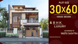 30x60 East Facing House Design 3D  6BHK  interior design  3060 Home Design  30 by 60 House Plan [upl. by Fadas]