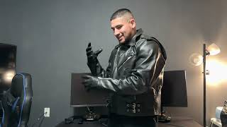 HWK Vintage Leather Motorcycle Jacket For Men Unboxing [upl. by Airda117]