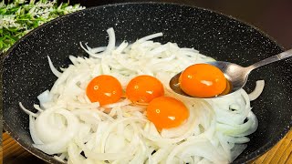 Gießen Sie einfach die Eier über die Zwiebeln So hat meine Großmutter gekocht – einfach und lecker [upl. by Herrick232]