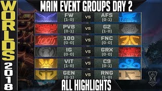 LoL Worlds 2018 Day 2 Highlights ALL GAMES  Main event Group Stage  Standings amp MVP [upl. by Nylesaj]