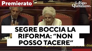 Liliana Segre boccia il premierato “Non posso e non voglio tacere” – L’intervento integrale [upl. by Esiralc]