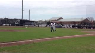 Denard Robinson throws first pitch [upl. by Nazus]