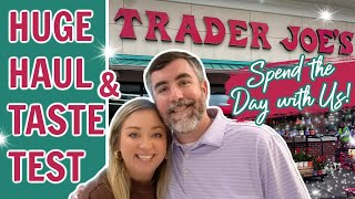 HUGE TRADER JOES HOLIDAY HAUL AND TASTE TEST  SPEND THE DAY WITH US  HOLIDAY VLOG [upl. by Tezil]