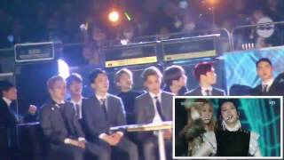 161226 EXO amp BTS Watching TO BLACKPINK Fancam SBS GAYO DAEJUN [upl. by Olivette974]